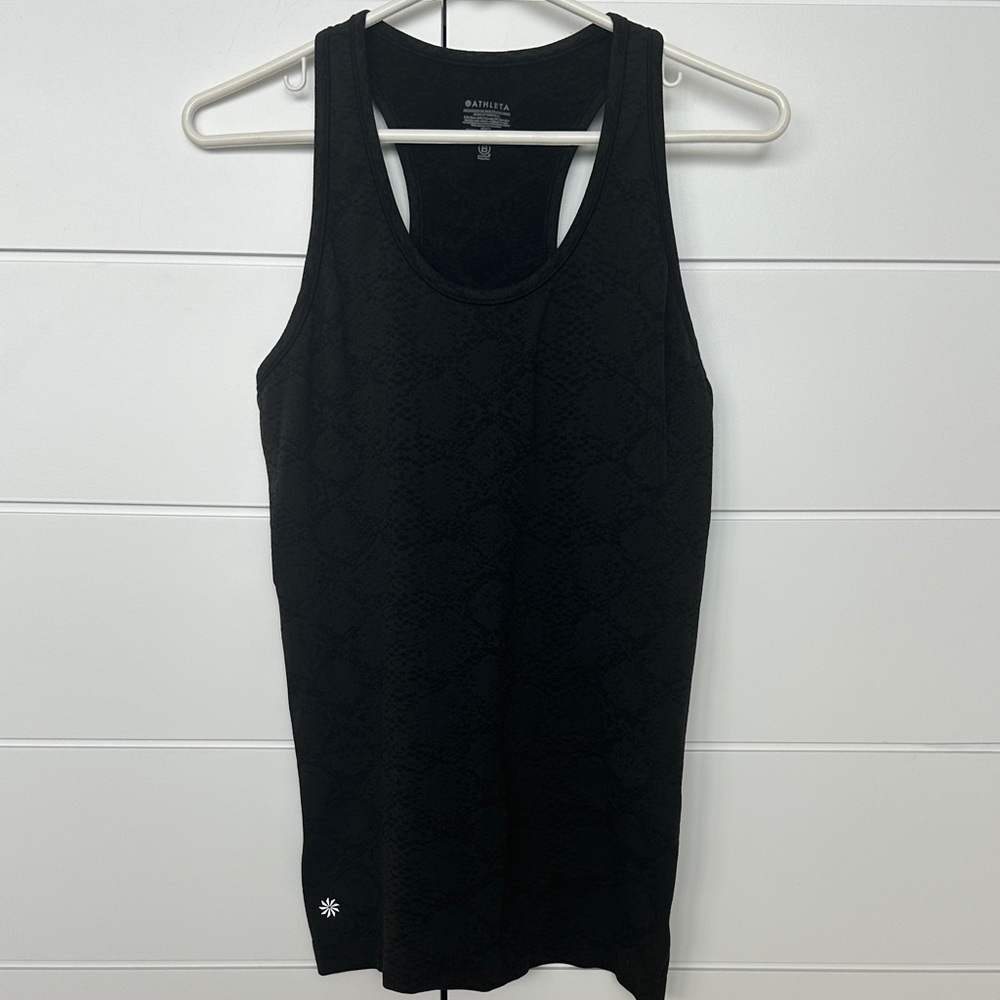 Athleta Black Patterned Tank Top